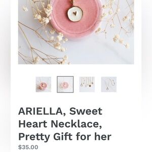 ARIELLA Sweet Heart Necklace – 16K Gold Plated – 18" Chain – Minimalist Pendant